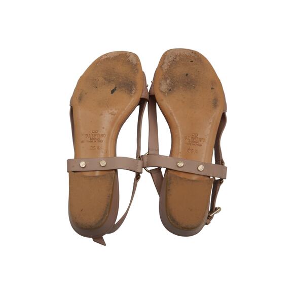 Valentino Garavani Rockstud Quilted Leather Low Heel Sandals Old Rose 36.5 / 6.5 - Picture 6 of 9